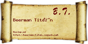 Beerman Titán névjegykártya